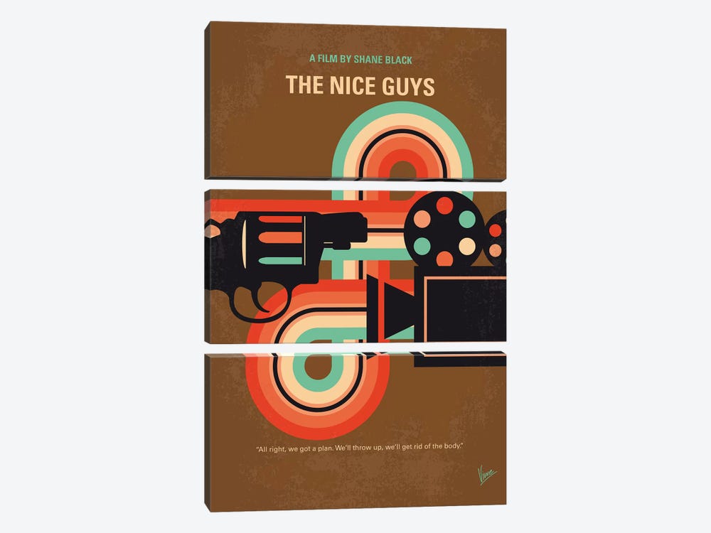 The Nice Guys Minimal Movie Poster by Chungkong 3-piece Canvas Wall Art
