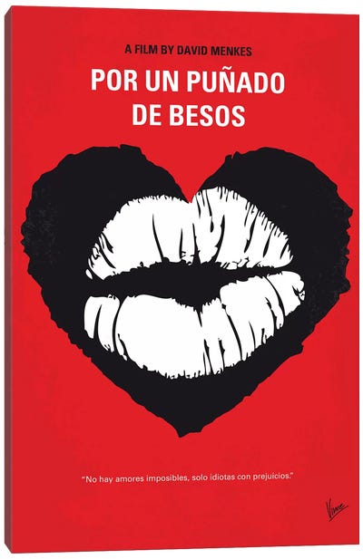 Por Un Punado De Besos Minimal Movie Poster Canvas Art Print - Lips Art