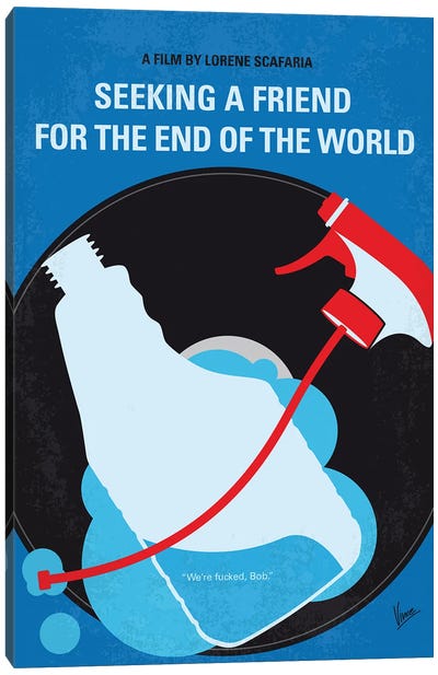 My Seeking A Friend For The End Of The World Minimal Movie Poster Canvas Art Print - Romance Movie Art