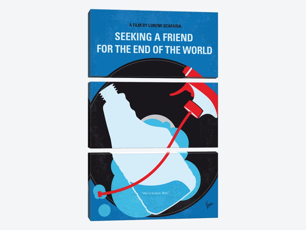My Seeking A Friend For The End Of The World Minimal Movie Poster by Chungkong 3-piece Canvas Print
