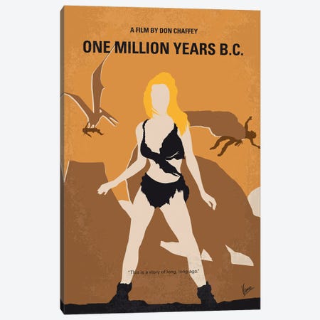 My One Million Years Bc Minimal Movie Poster Canvas Print #CKG1377} by Chungkong Canvas Print