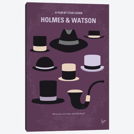 My Holmes And Watson Minimal Movie Poster Canvas Print #CKG1380} by Chungkong Art Print