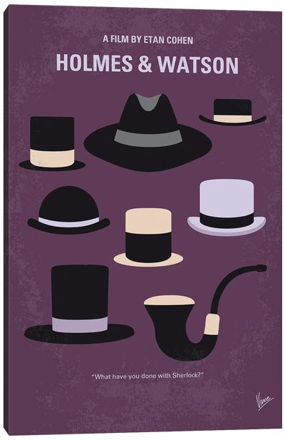 My Holmes And Watson Minimal Movie Poster Canvas Art Print - Sherlock Holmes