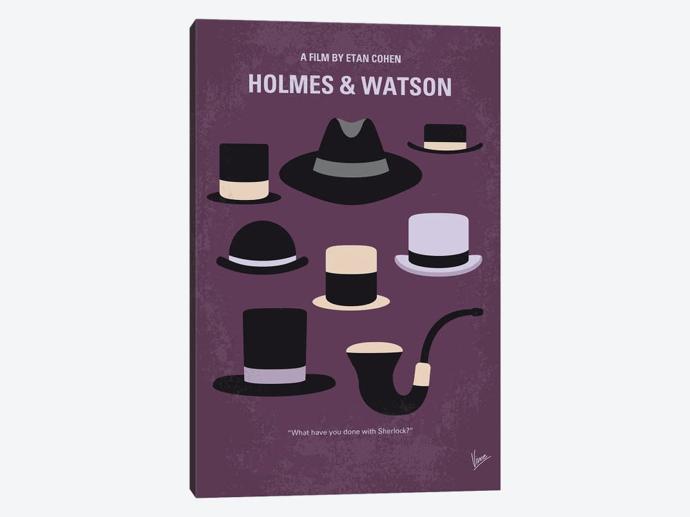My Holmes And Watson Minimal Movie Poster by Chungkong 1-piece Canvas Art Print