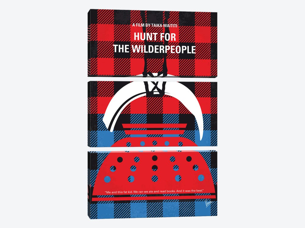 My Hunt For The Wilderpeople Minimal Movie Poster by Chungkong 3-piece Canvas Wall Art