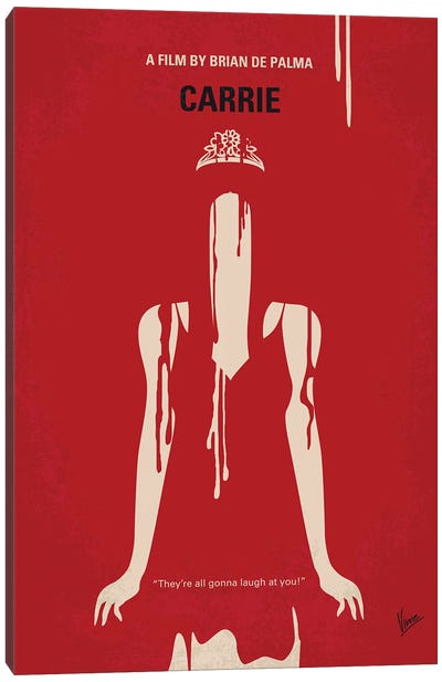 My Carrie Minimal Movie Poster Canvas Art Print - Horror Movie Art