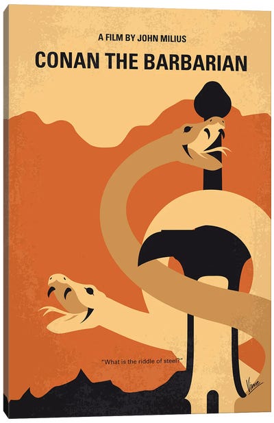 My Conan The Barbarian Minimal Movie Poster Canvas Art Print - Snake Art