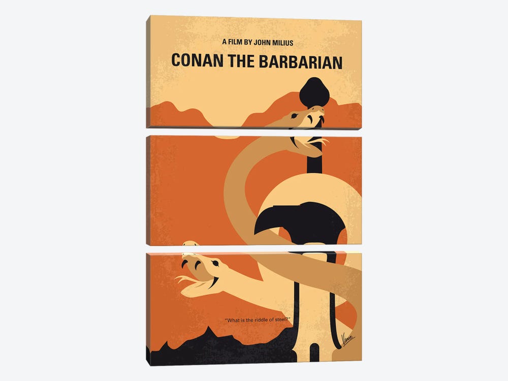 My Conan The Barbarian Minimal Movie Poster by Chungkong 3-piece Canvas Artwork