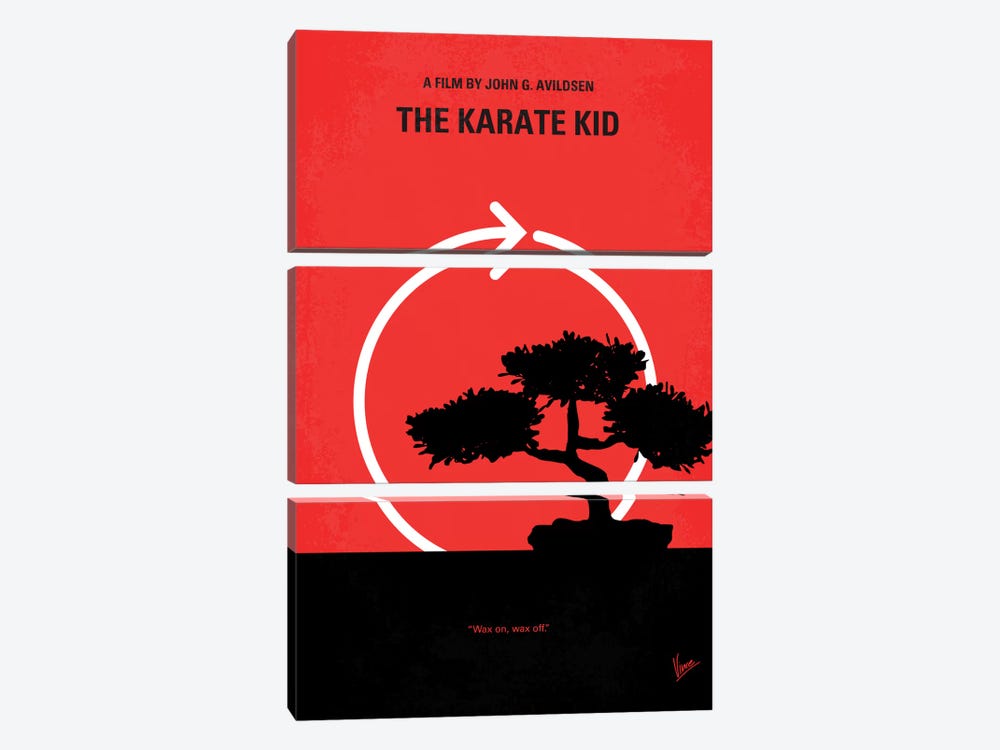 Karate Kid Minimal Movie Poster by Chungkong 3-piece Canvas Print