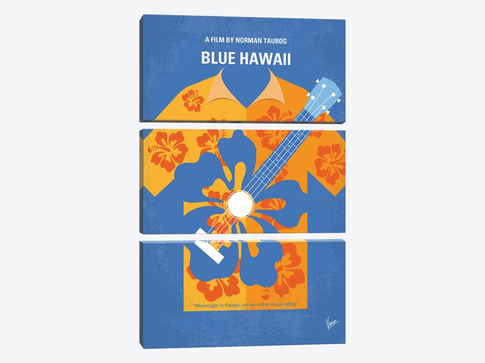 My Blue Hawaii Minimal Movie Poster by Chungkong 3-piece Canvas Art