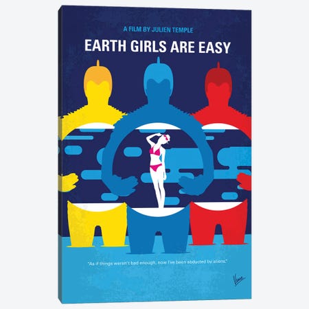 My Earth Girls Are Easy Minimal Movie Poster Canvas Print #CKG1391} by Chungkong Canvas Artwork