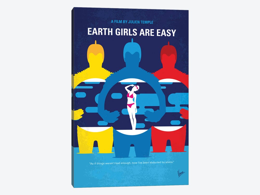My Earth Girls Are Easy Minimal Movie Poster 1-piece Canvas Print