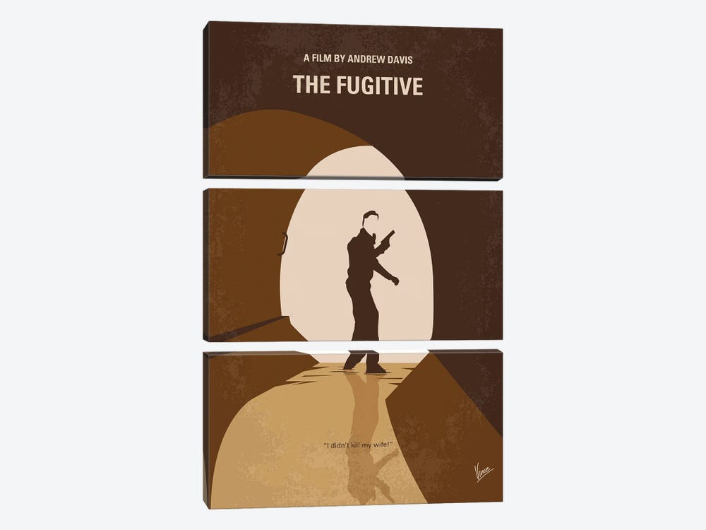 My The Fugitive Minimal Movie Poster by Chungkong 3-piece Canvas Wall Art