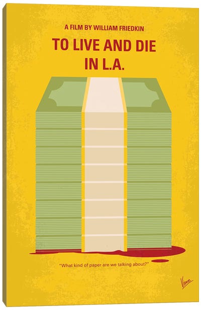 My To Live And Die In La Minimal Movie Poster Canvas Art Print - Crime Minimalist Movie Posters