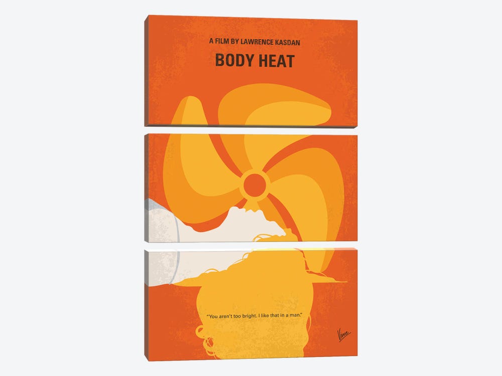 My Body Heat Minimal Movie Poster by Chungkong 3-piece Canvas Art Print