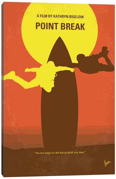 Point Break Minimal Movie Poster Canvas Art Print - Chungkong's Thriller Movie Posters