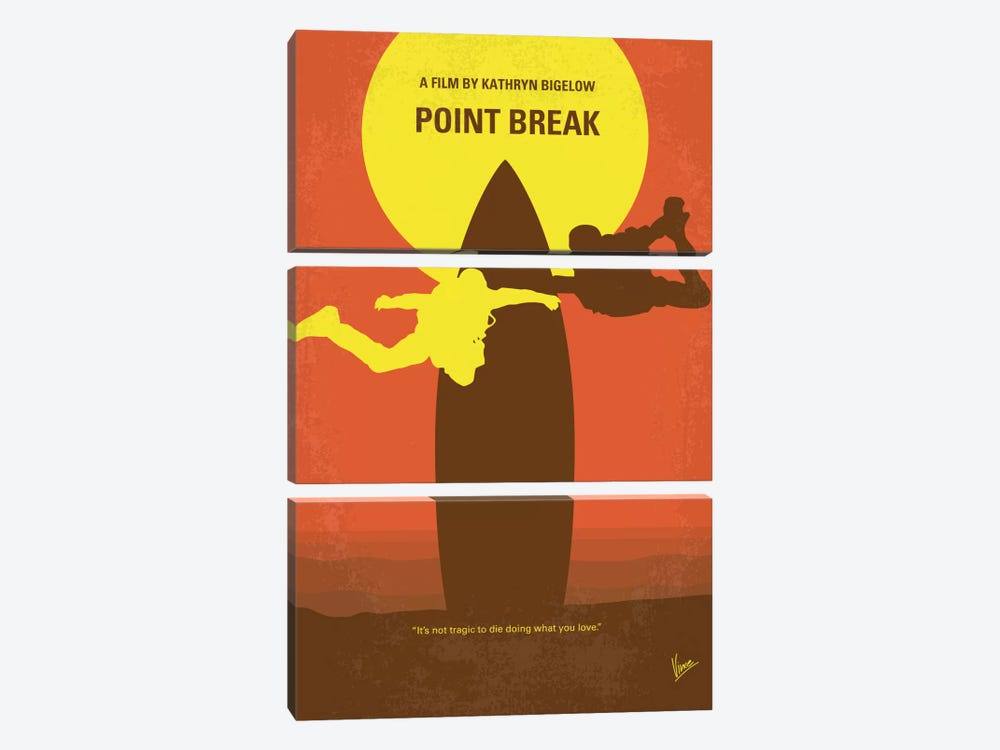 Point Break Minimal Movie Poster by Chungkong 3-piece Canvas Art Print