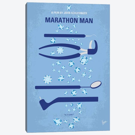 My Marathon Man Minimal Movie Poster Canvas Print #CKG1400} by Chungkong Canvas Wall Art