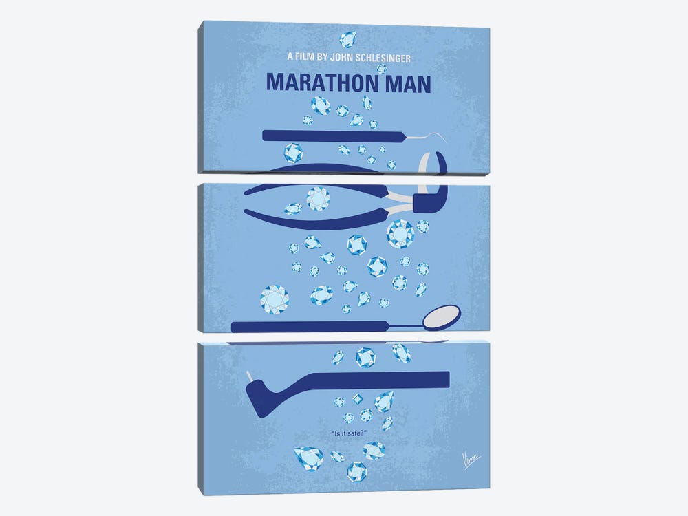 My Marathon Man Minimal Movie Poster by Chungkong 3-piece Canvas Art