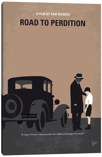 My Road To Perdition Minimal Movie Poster Canvas Art Print - Chungkong's Crime Movie Posters