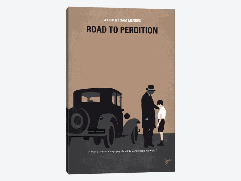 My Road To Perdition Minimal Movie Poster by Chungkong 1-piece Canvas Art Print