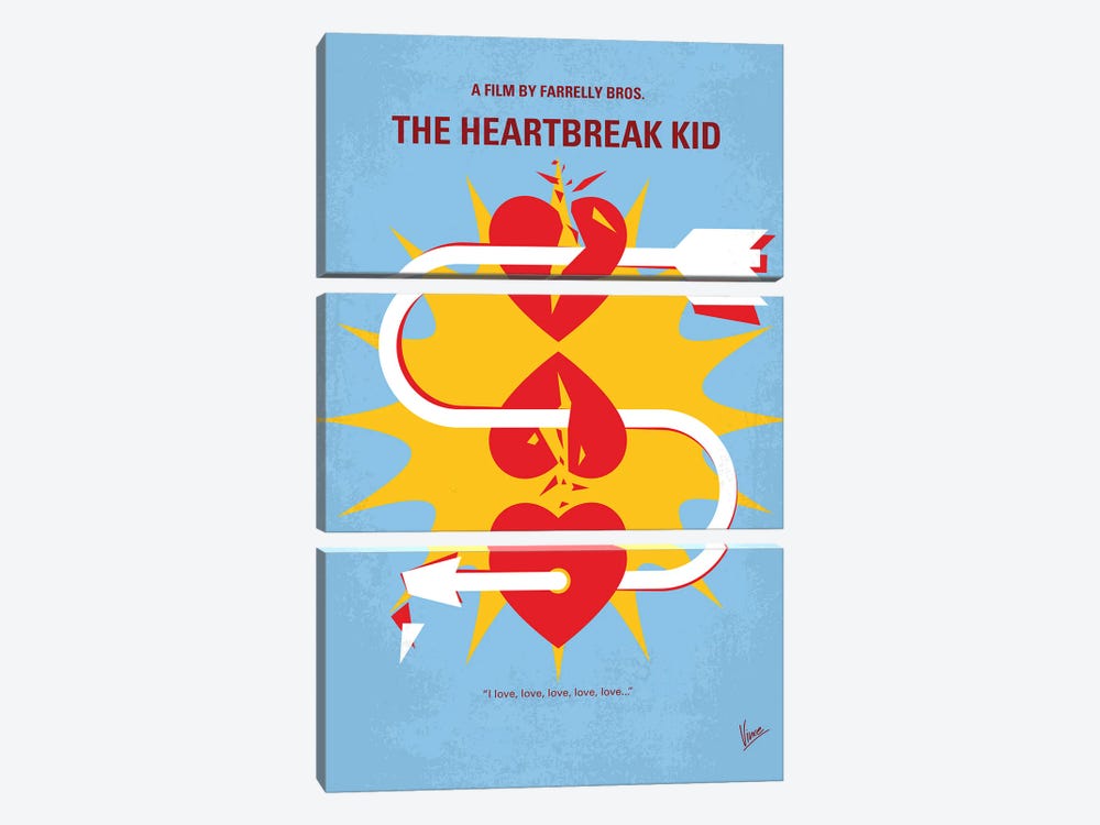 My The Heartbreak Kid Minimal Movie Poster by Chungkong 3-piece Canvas Wall Art