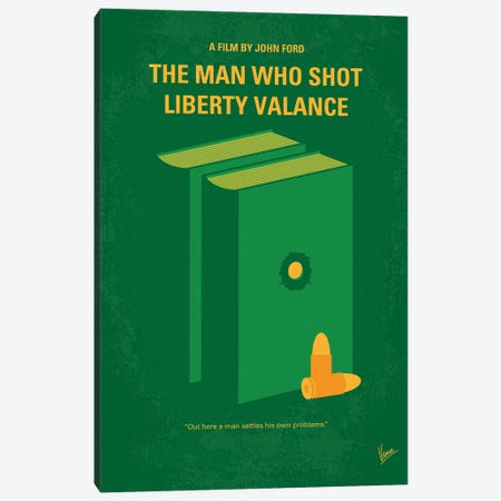My The Man Who Shot Liberty Valance Minimal Movie Poster Canvas Print #CKG1407} by Chungkong Canvas Art Print