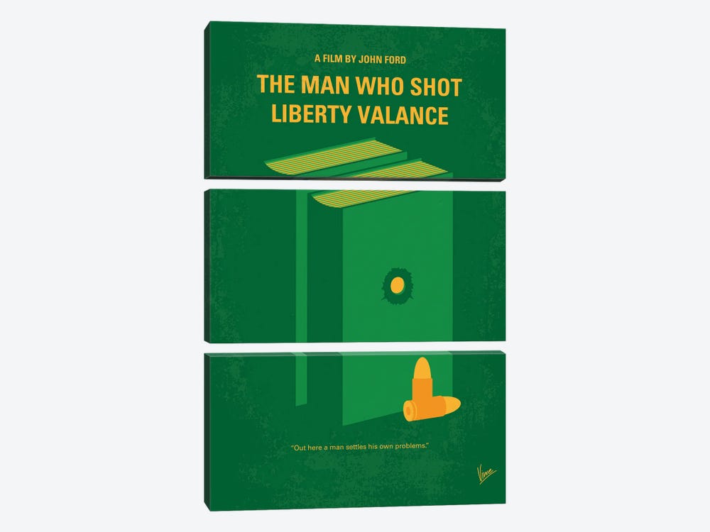 My The Man Who Shot Liberty Valance Minimal Movie Poster by Chungkong 3-piece Canvas Print