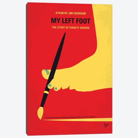 My My Left Foot Minimal Movie Poster Canvas Print #CKG1408} by Chungkong Canvas Wall Art