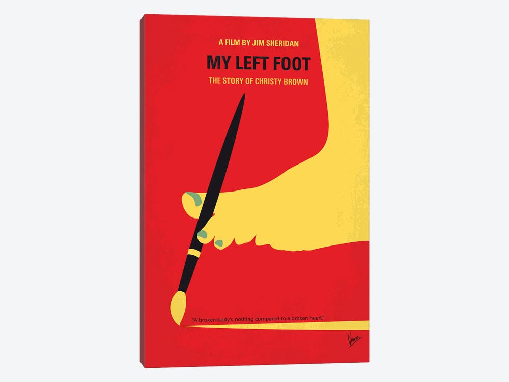 My My Left Foot Minimal Movie Poster by Chungkong 1-piece Canvas Wall Art