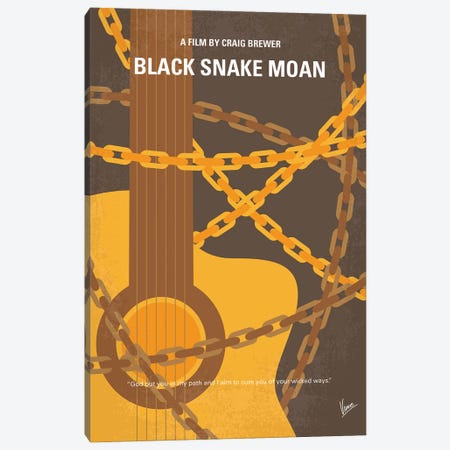 My Black Snake Moan Minimal Movie Poster Canvas Print #CKG1409} by Chungkong Canvas Wall Art