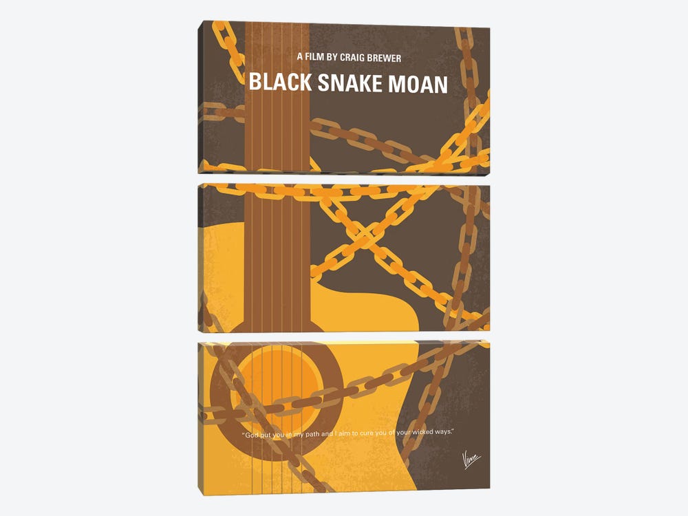 My Black Snake Moan Minimal Movie Poster by Chungkong 3-piece Art Print