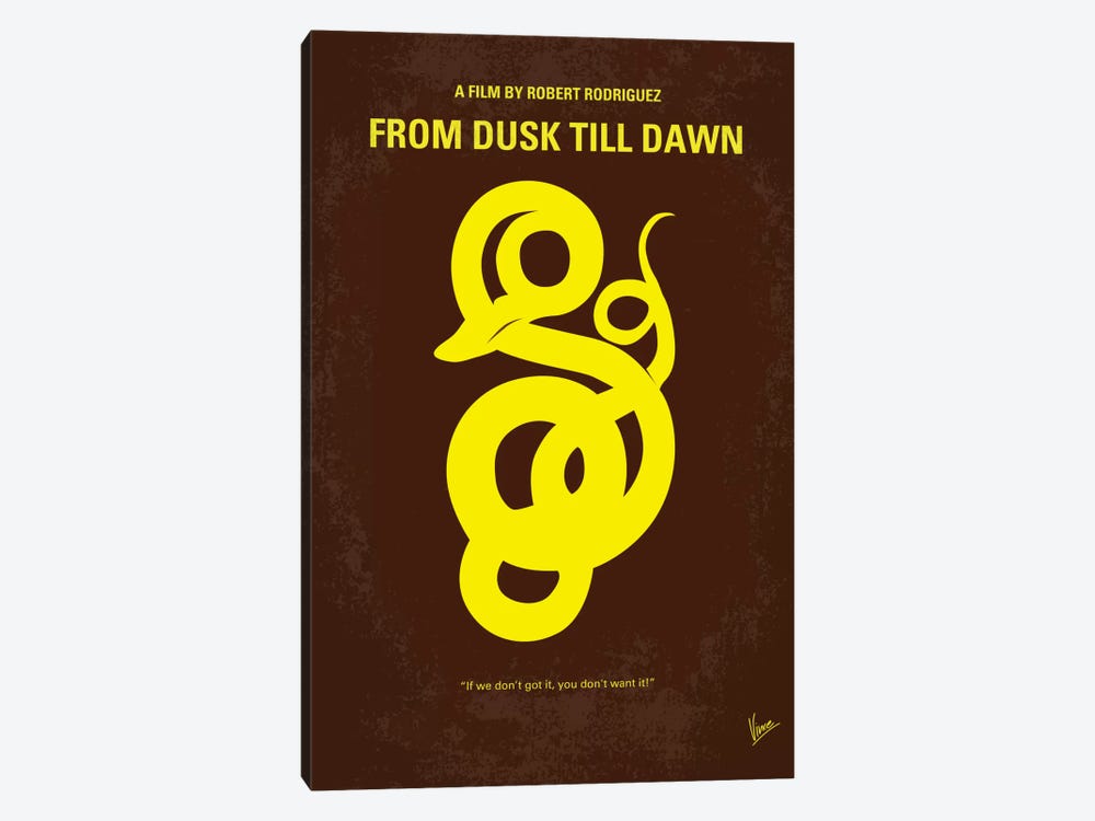 From Dusk Till Dawn Minimal Movie Poster by Chungkong 1-piece Canvas Artwork