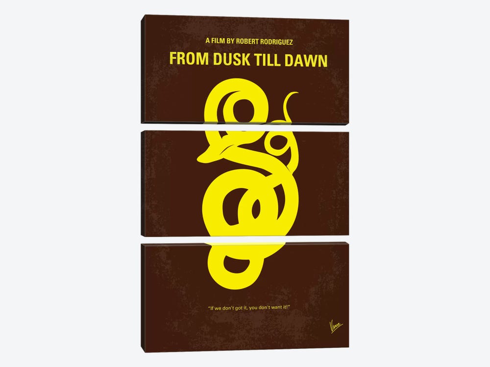 From Dusk Till Dawn Minimal Movie Poster by Chungkong 3-piece Canvas Art
