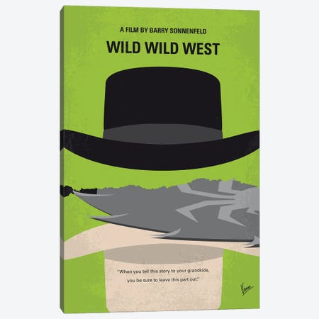 My Wild Wild West Minimal Movie Poster Canvas Print #CKG1412} by Chungkong Art Print