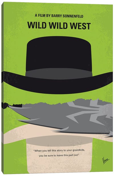 My Wild Wild West Minimal Movie Poster Canvas Art Print - Chungkong's Action & Adventure Movie Posters