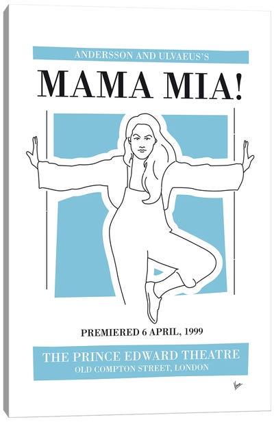 My Mama Mia Musical Poster Canvas Art Print - Broadway & Musicals