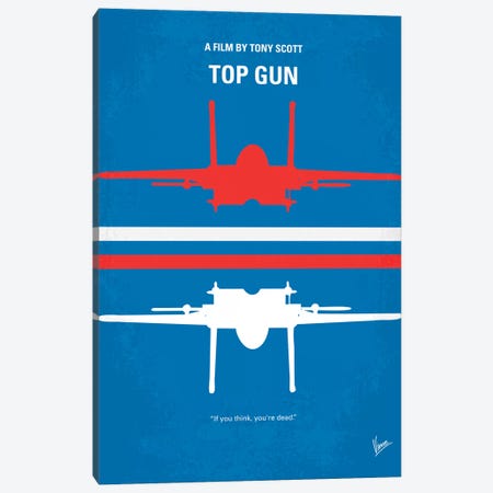 Top Gun Minimal Movie Poster Canvas Print #CKG141} by Chungkong Canvas Art