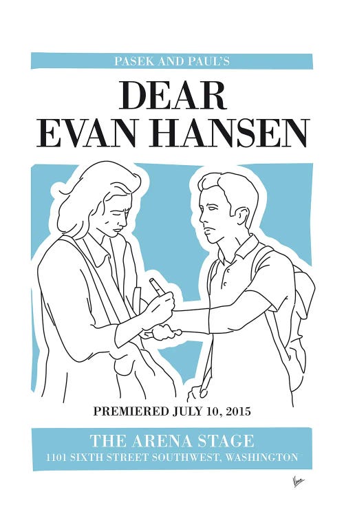 My Dear Evan Hansen Musical Poster