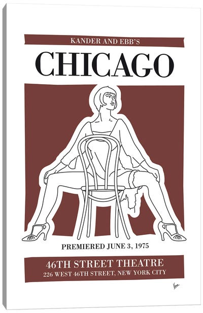 My Chicago Musical Poster Canvas Art Print - Broadway & Musicals