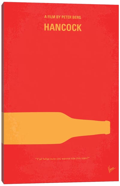 Hancock Minimal Movie Poster Canvas Art Print - Drink & Beverage Art