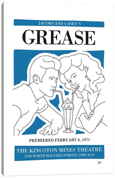 My Grease Musical Poster Canvas Art Print - Broadway & Musicals