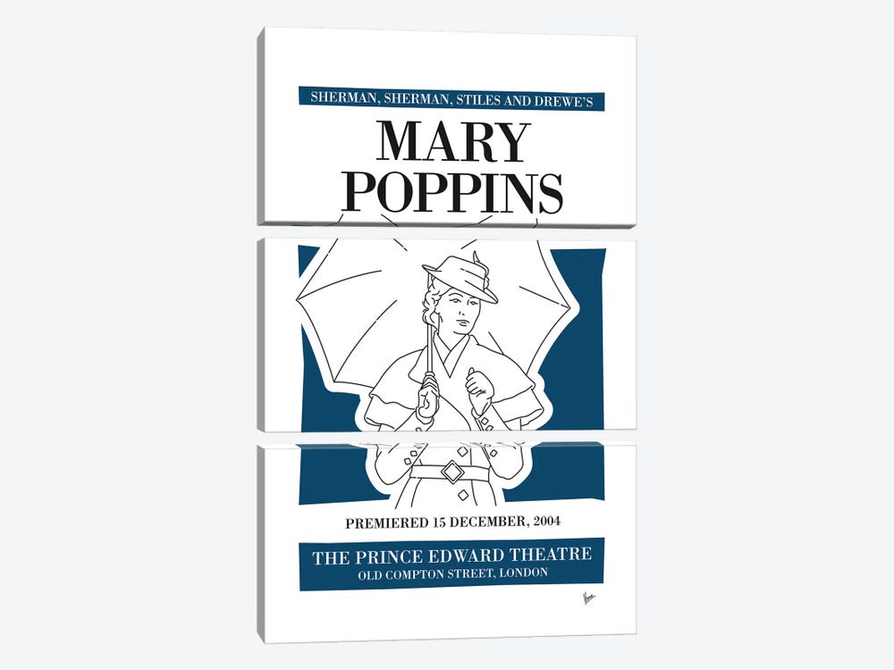 My Mary Poppins Musical Poster by Chungkong 3-piece Canvas Print