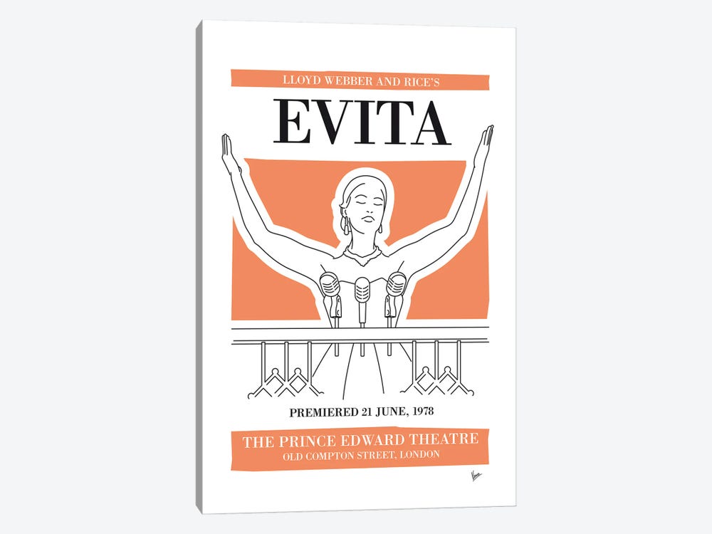 My Evita Musical Poster by Chungkong 1-piece Canvas Wall Art