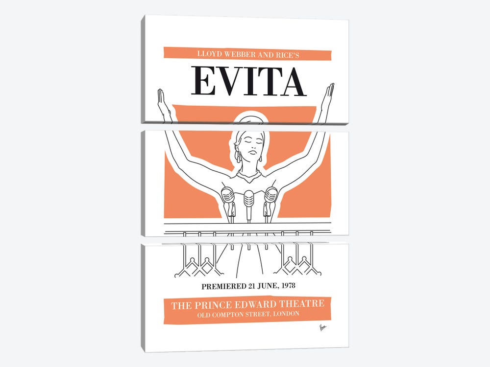 My Evita Musical Poster by Chungkong 3-piece Canvas Artwork