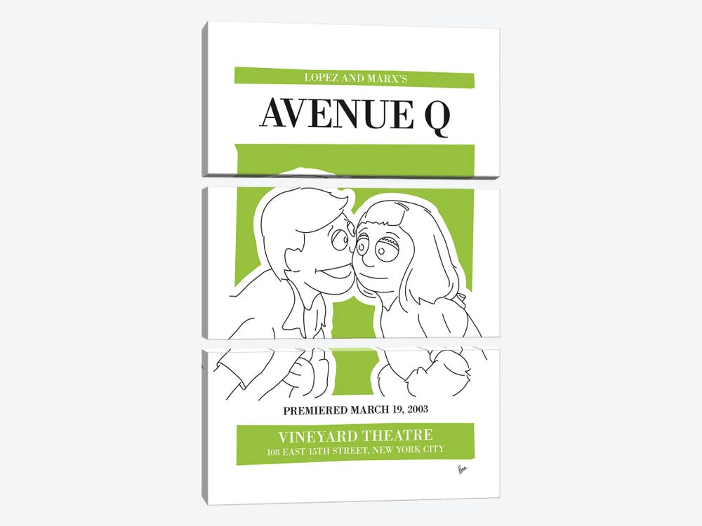 My Avenue Q Musical Poster by Chungkong 3-piece Canvas Art