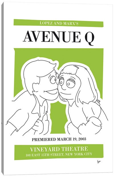 My Avenue Q Musical Poster Canvas Art Print - Broadway & Musicals