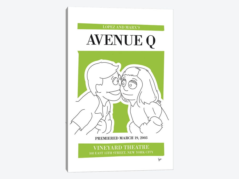 My Avenue Q Musical Poster by Chungkong 1-piece Canvas Wall Art