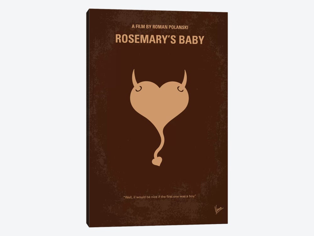 Rosemary's Baby Minimal Movie Poster by Chungkong 1-piece Canvas Art