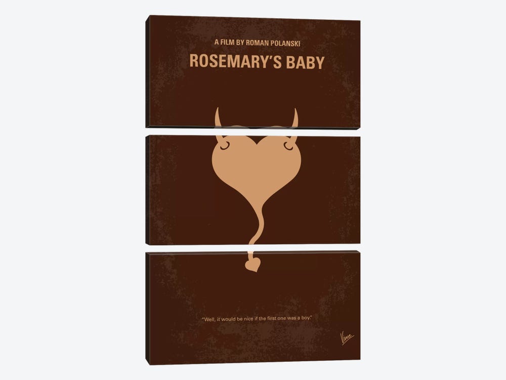 Rosemary's Baby Minimal Movie Poster by Chungkong 3-piece Canvas Art